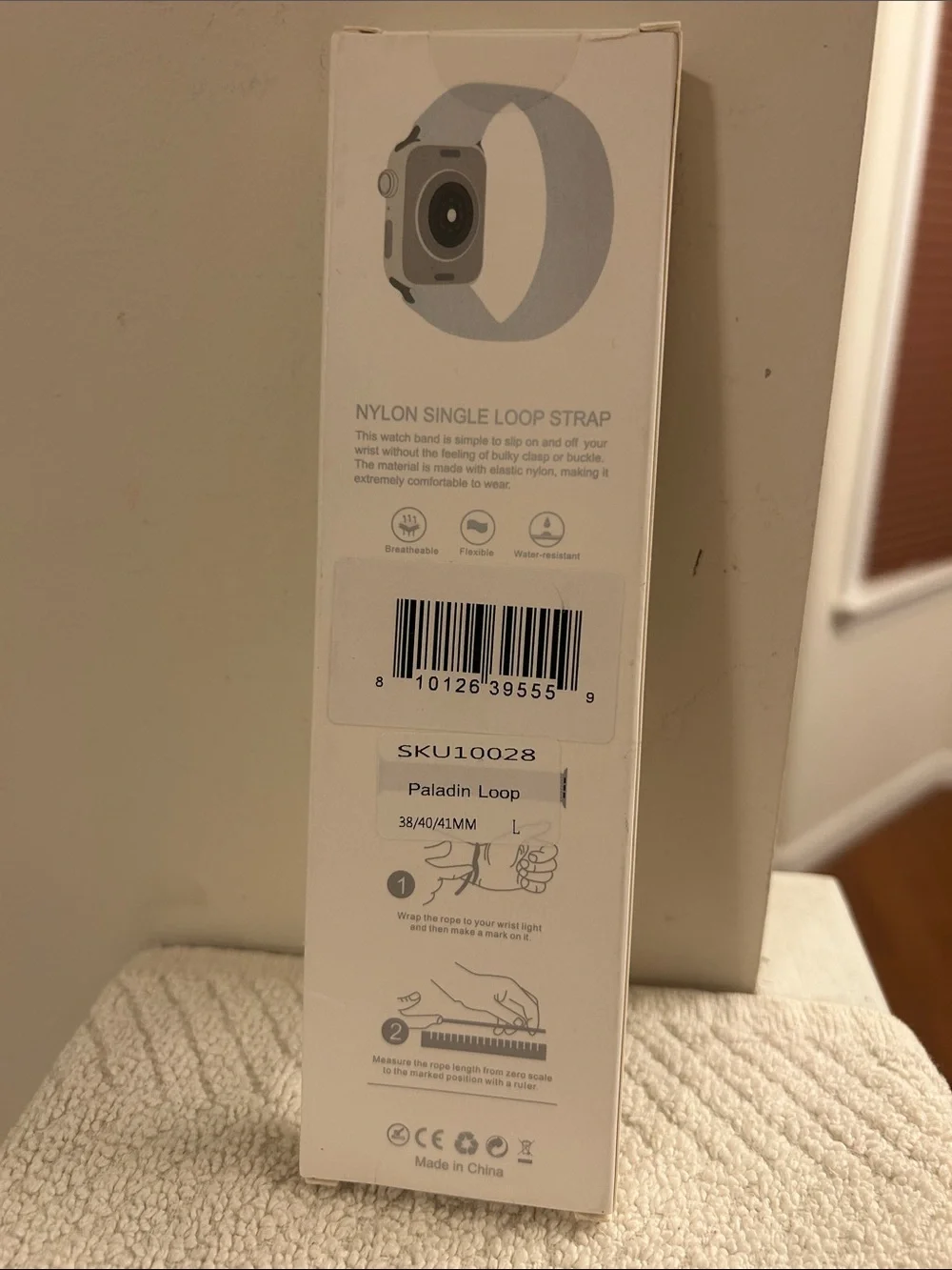 Solace Paladin Loop Apple Watch Nylon Band in White 38/40/42 MM No Clasps